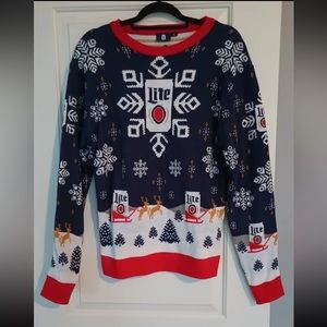 Miller Lite Beer Long Sleeve Ugly Christmas XMAS Sweater - Size Small